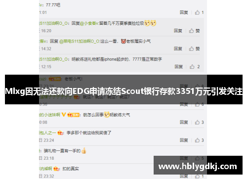 Mlxg因无法还款向EDG申请冻结Scout银行存款3351万元引发关注 Mlxg因无法还款向EDG申请冻结Scout银行存款3351万元引发关注
